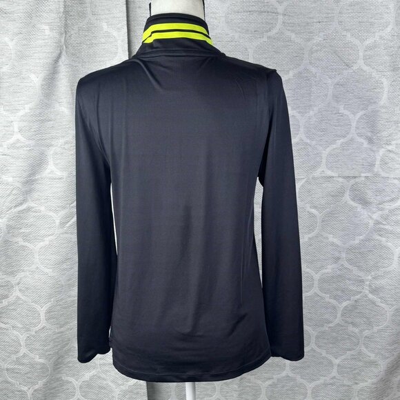 PINK Victoria Secret Ultimate Half Zip Pullover Black Neon Green Athletic Size M - Picture 4 of 7